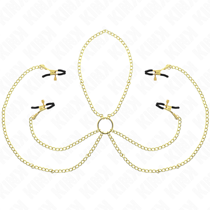 KINK - 4 Nippel- und Kitzlerklammern, verstellbar, Gold