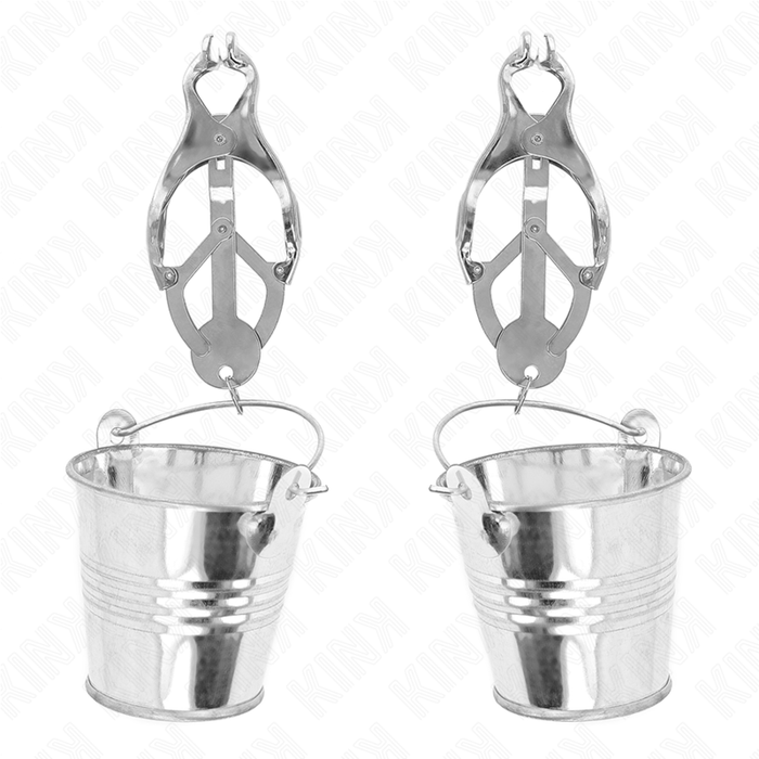 KINK - JAPANISCHE KLEEBLATT-NIPPELKLAMMERN MIT EIMER SILBER