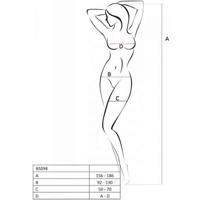 PASSION - BS098 SCHWARZER BODYSTOCKING, EINE GRÖSSE