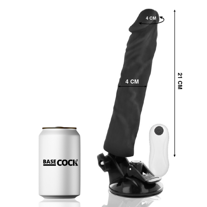 BASECOCK - REALISTISCHER VIBRATOR MIT FERNBEDIENUNG NATURWEISS 21 CM -O- 4 CM