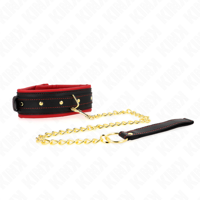 KINK - HALSBAND MIT LEINE AUS EINFACHER STOFF, VERSTELLBAR 33-48 CM X 5,7 CM