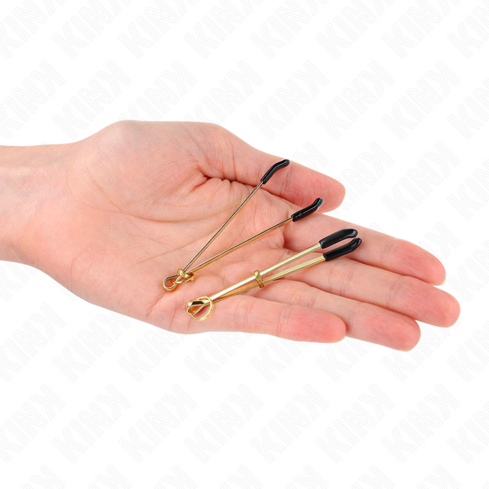 KINK - DÜNNE NIPPELKLEMMEN GOLD 7 CM