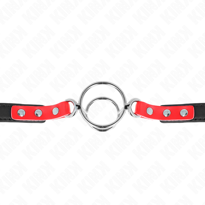 KINK - KNEBEL MIT MEHREREN O-RINGEN 4 / 4,8 CM ROT 38 X 56 CM