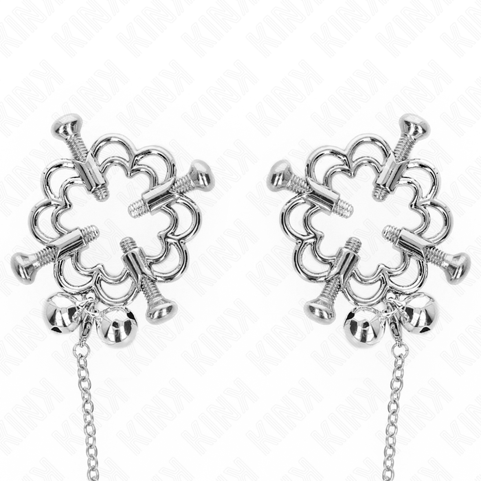 KINK - METALLISCHE BLUMEN-NIPPELKLAMMERN MIT KETTE