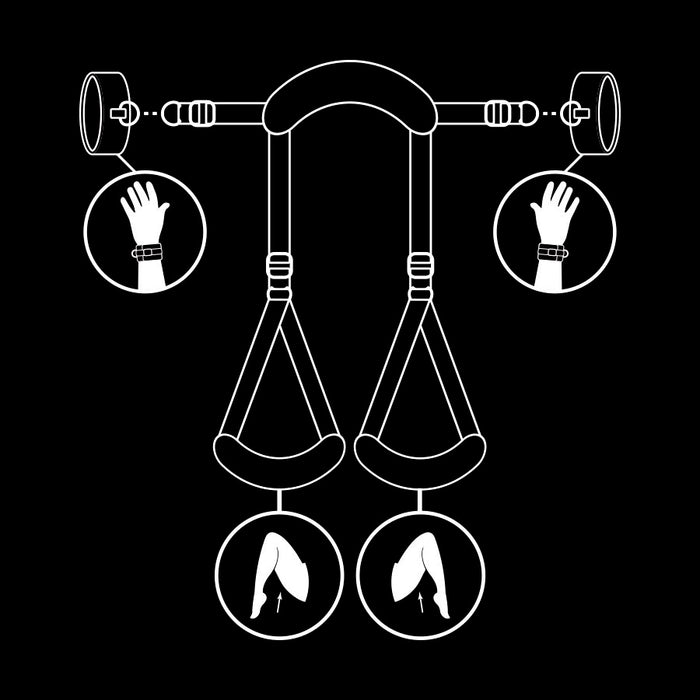 FETISH SUBMISSIVE - POSITION MIT OFFENEN BEINEN UND HANDSCHELLEN MIT NOPRENE-FUTTER