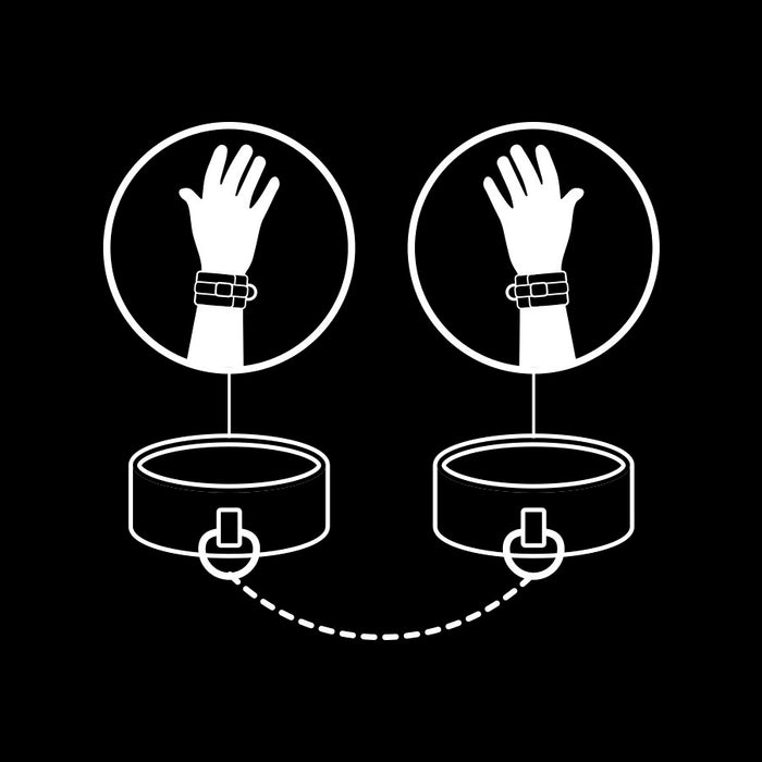 FETISH SUBMISSIVE - HANDSCHELLEN AUS VEGANEM LEDER MIT NOPRENE-FUTTER